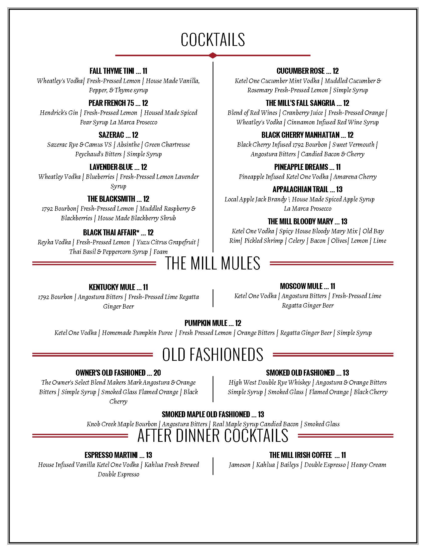 Cocktail Bar Roswell GA Red and White Wines